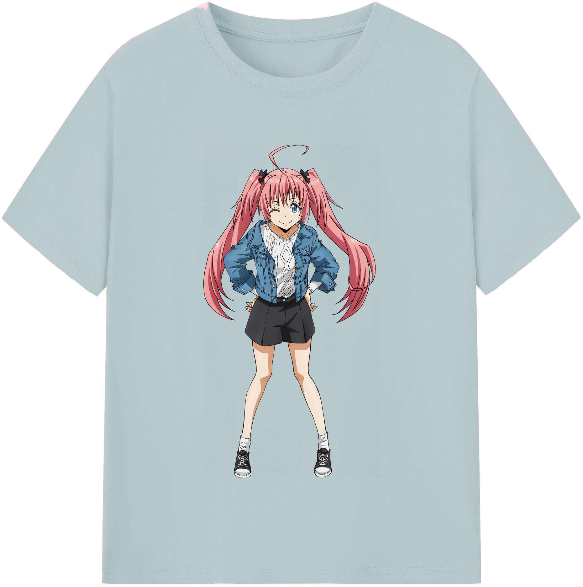 （画像用） 転スラ Regarding Reincarnated to Slime 綿100％半袖Tシャツ（フロントプリント）